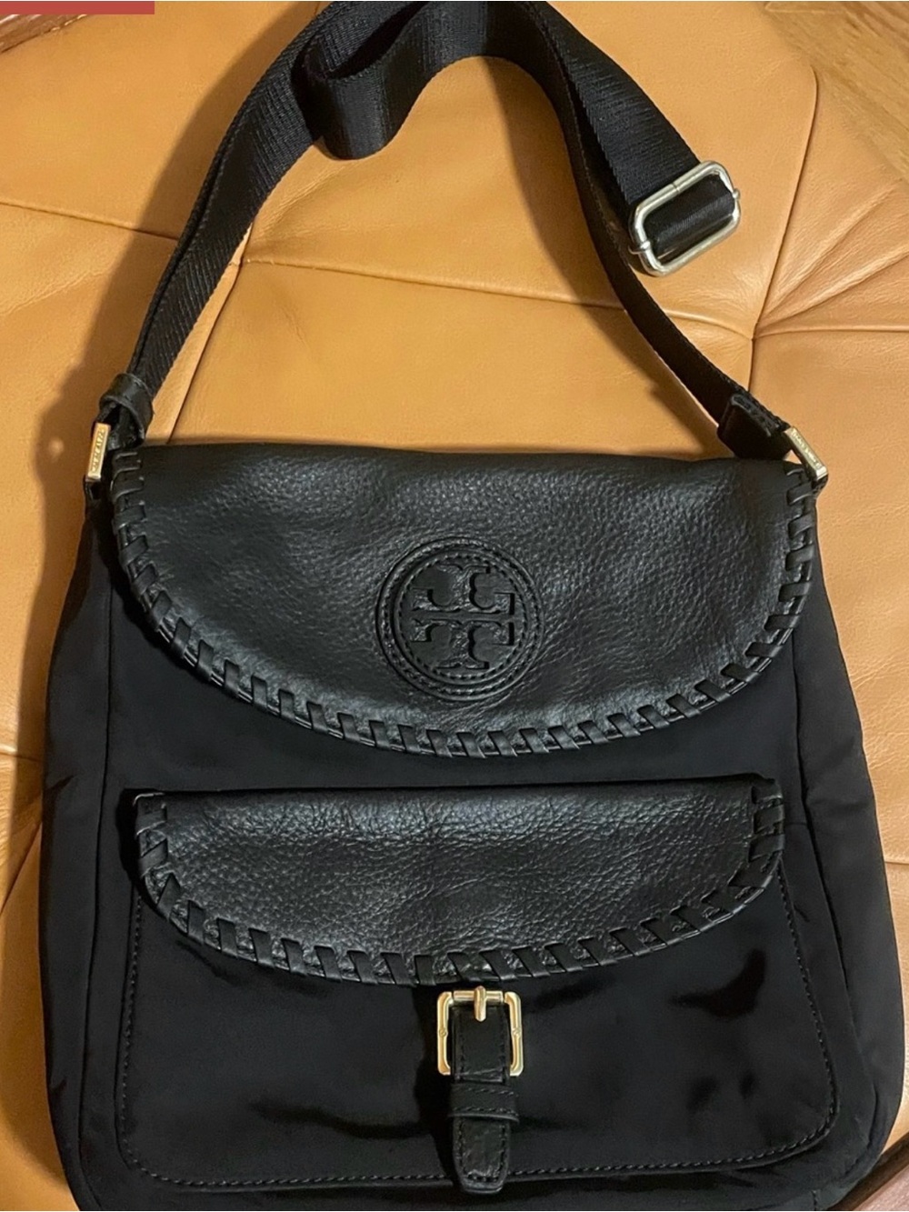 Tory Burch Black Marion Double-Flap Crossbody Bag - Picture 2 of 5